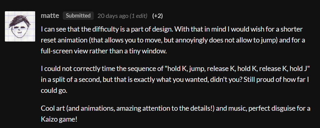 some of our favorite comments from itch.io